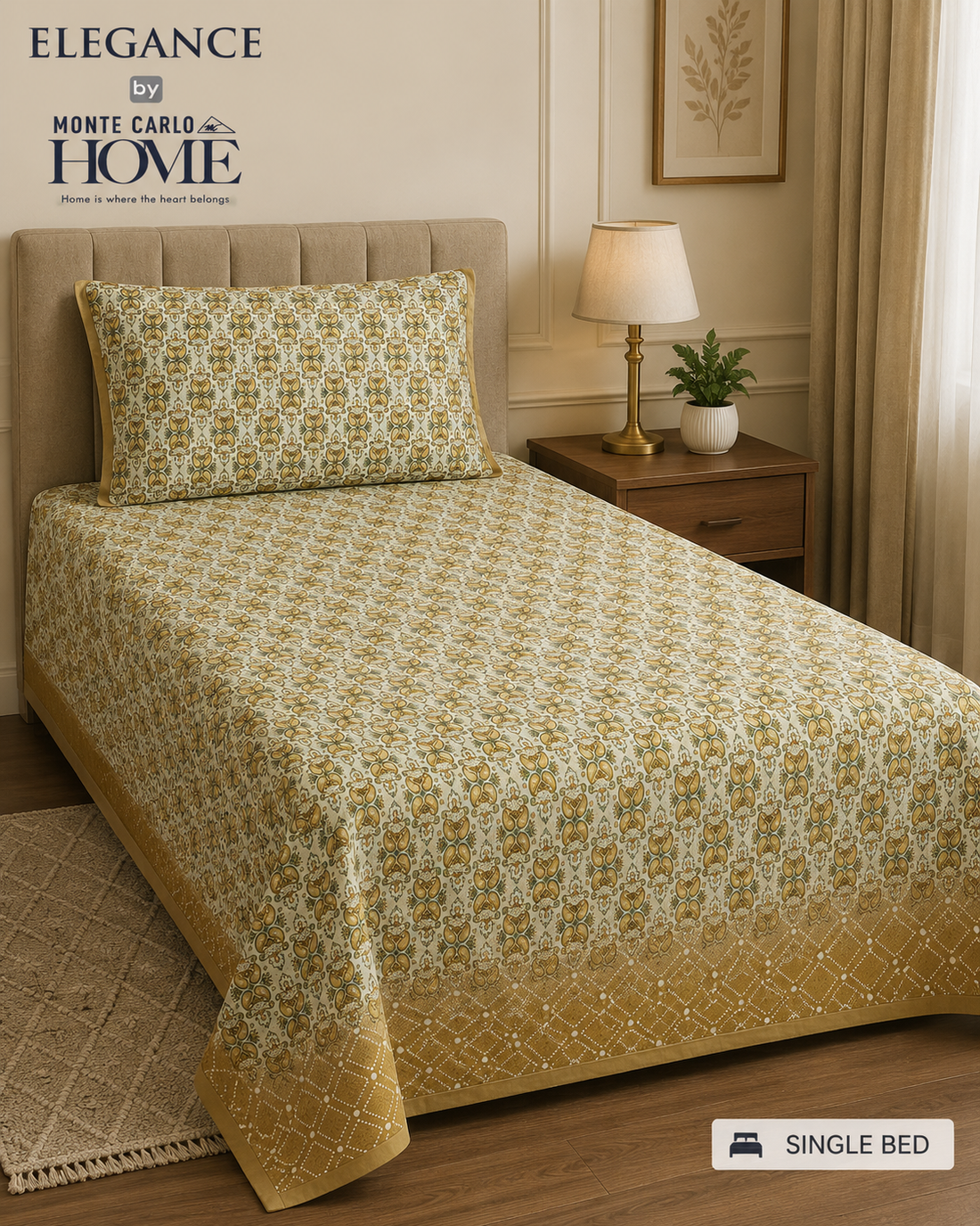 Monte Carlo Home – Elegance Single Bedsheet (100% Premium Cotton)