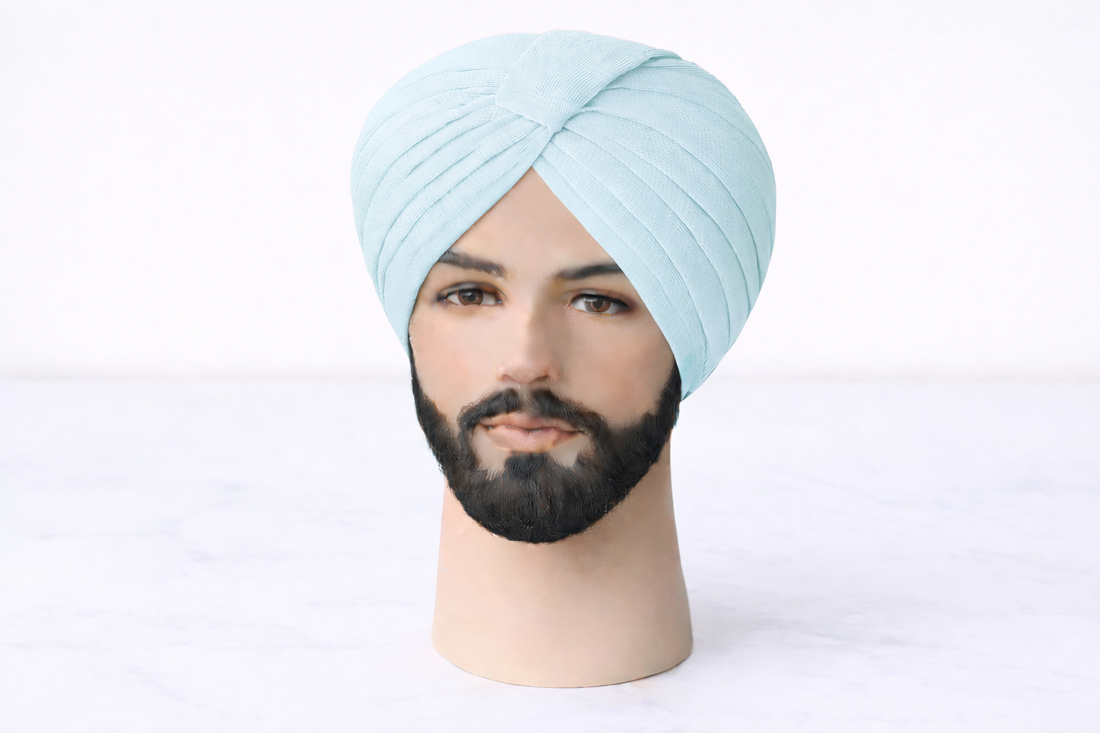 Snow Blue Turban Fabric (Pagdi Cloth)