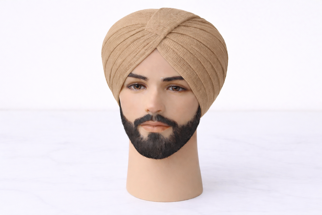 Taupe Turban Fabric (Pagdi Cloth)
