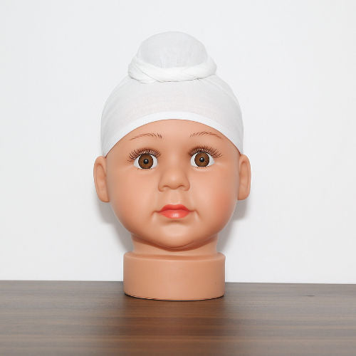 White Cotton Tani Patka for Kids – Soft Sikh Head Scarf